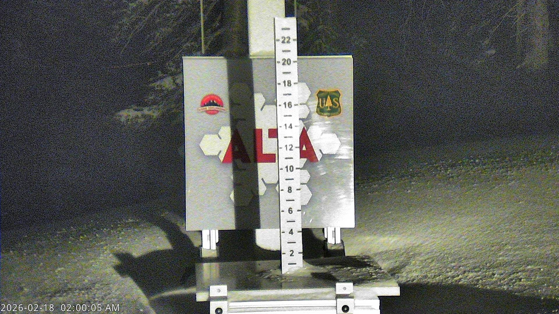 Alta snow stake, measured 0.0 inches