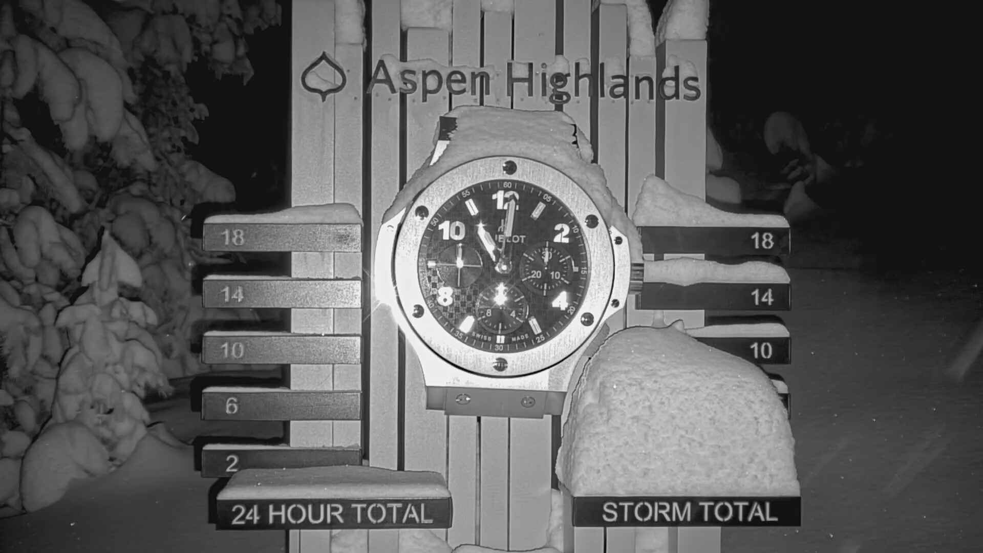 Aspen Highlands snow stake, measured 6.0 inches