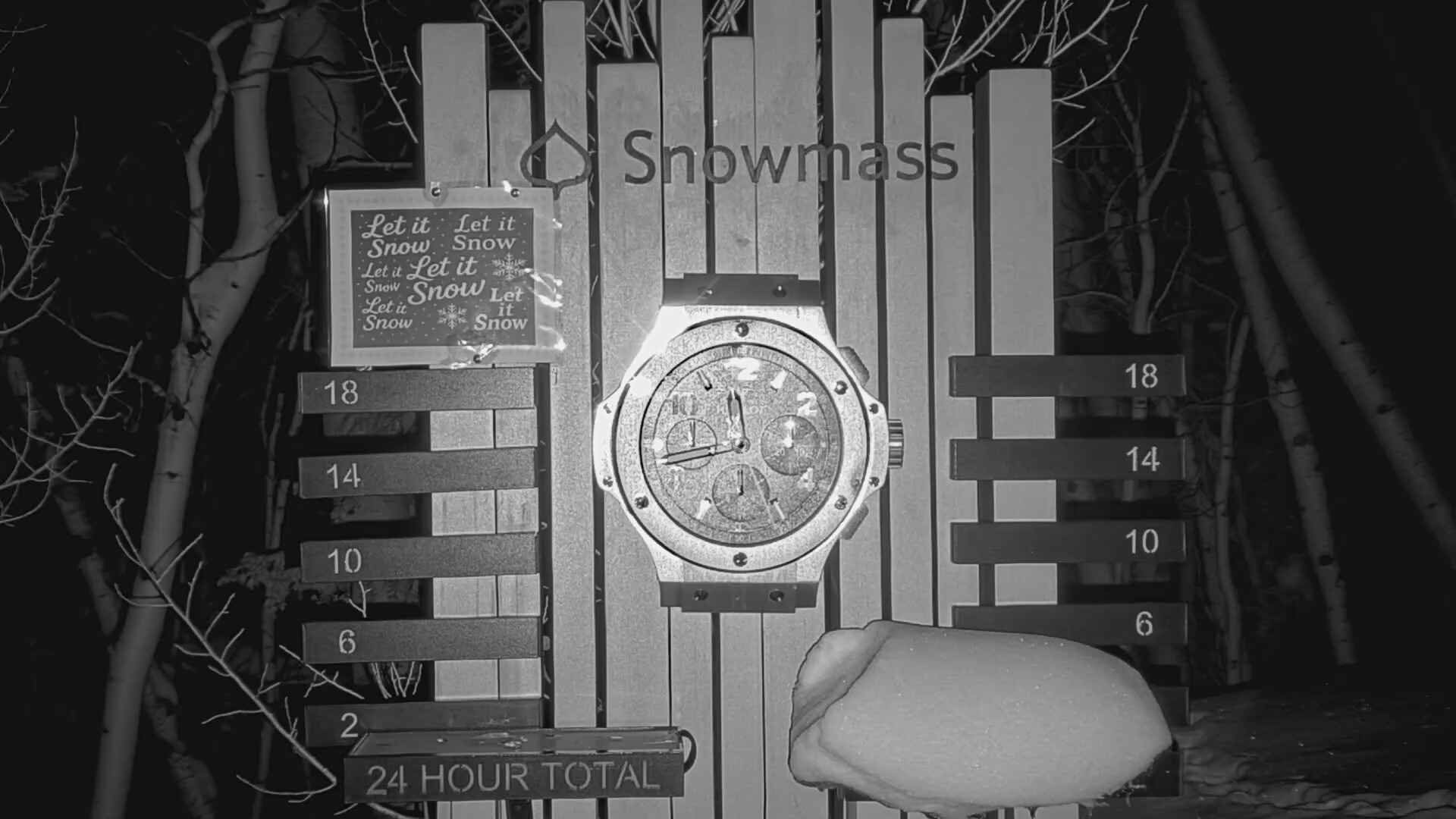 Snowmass snow stake, measured 0.0 inches