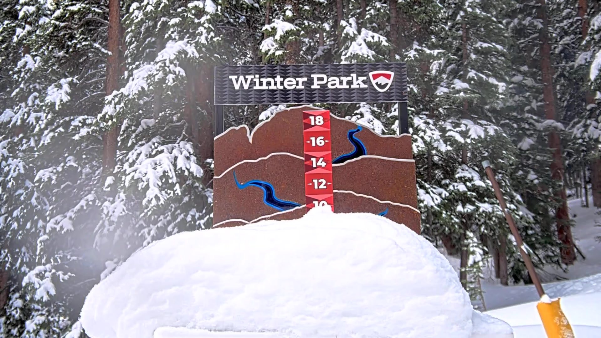 Winter Park snow stake, measured 10.0 inches