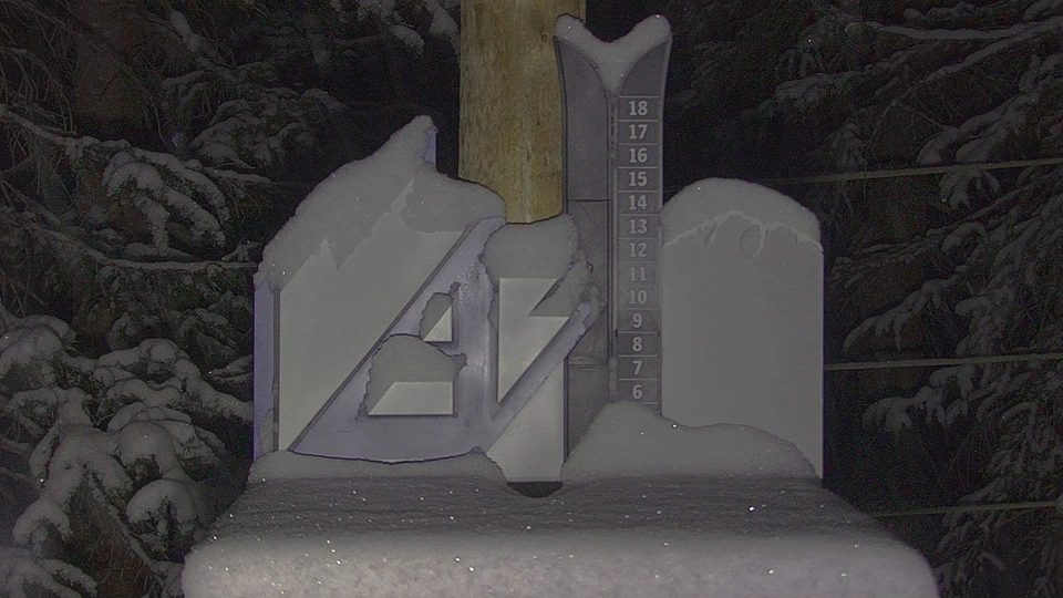 A-Basin snow stake during the storm
