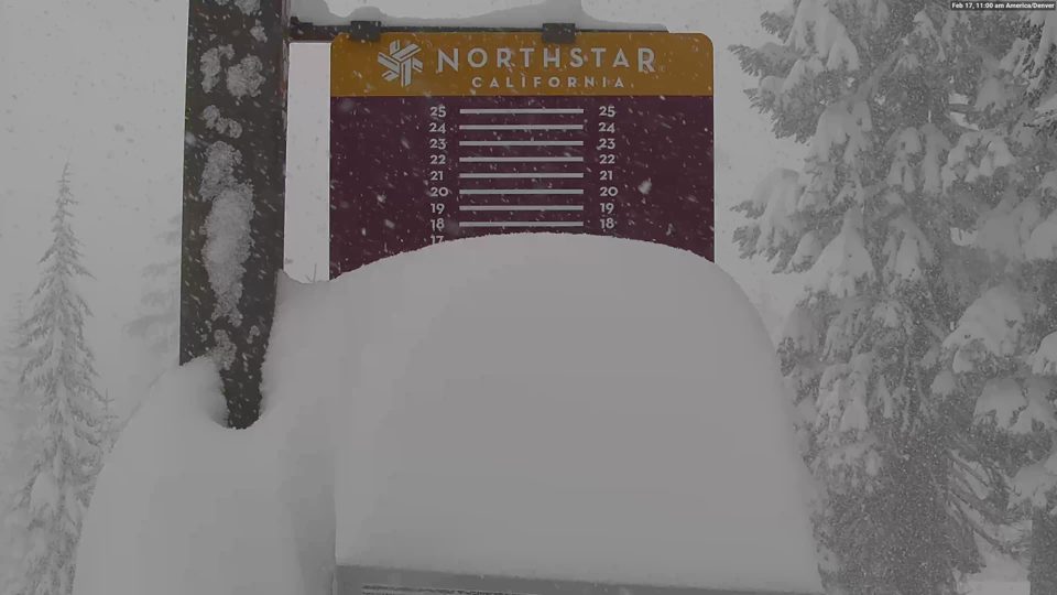 Northstar snow stake during the storm
