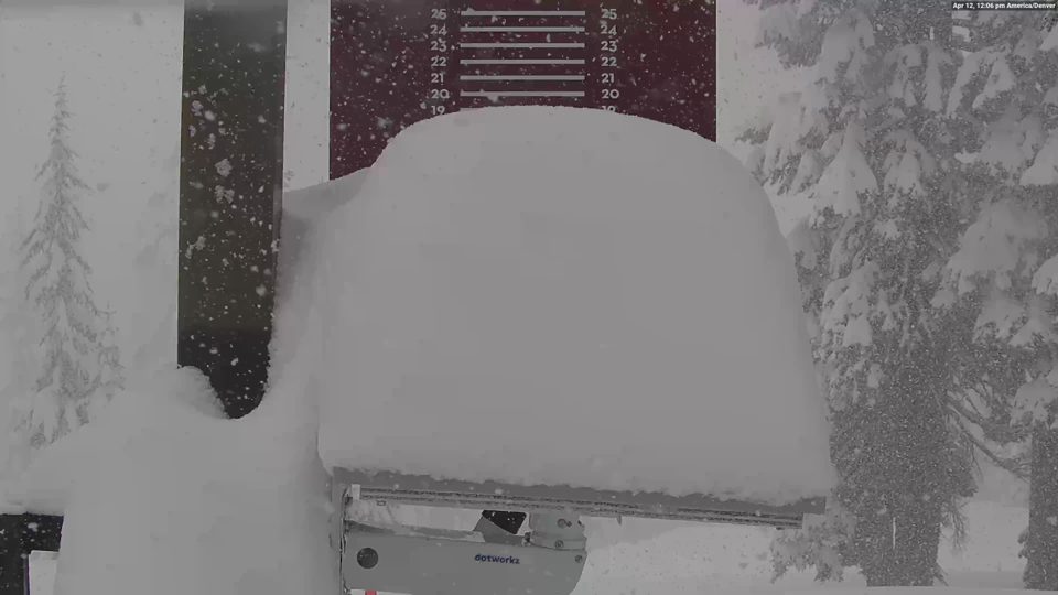 Northstar snow stake during the storm